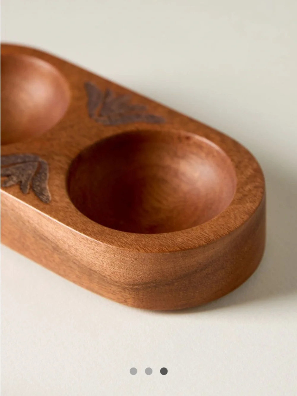 Anthropologie The Mediterranean Dish Acacia Wood Salt & Pepper Dish - NWT